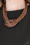 Knotted knockout - Copper Seed Bead Necklace - Paparazzi Accessories