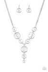 Legendary Luster - White Rhinestone Necklace - Paparazzi Accessories