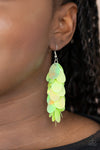 Stellar In Sequins - Green Iridescent Sequin Earrings  - Paparazzi Accessories