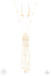Macrame Majesty - White Macrame Necklace- Paparrazi Accessories