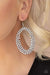 Radical Razzle - White Rhinestone Earrings - Paparazzi Accessories