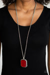 Let Your HEIR Down-  Red Necklace - Paparazzi Accessories