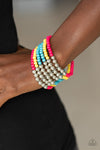 Layer It On - Multi Colored Beaded Bracelet  - Paparazzi Accessories