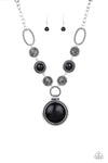 Sedona Drama - Black Stone Necklace- Paparrazi Accessories