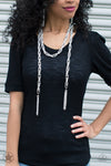 SCARFed For Attention - Silver Chain Tasseled Necklace - Blockbuster- Paparazzi Accessories