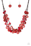 Wonderfully  Walla Walla - Red Wood Bead Necklace - Paparazzi Accessories