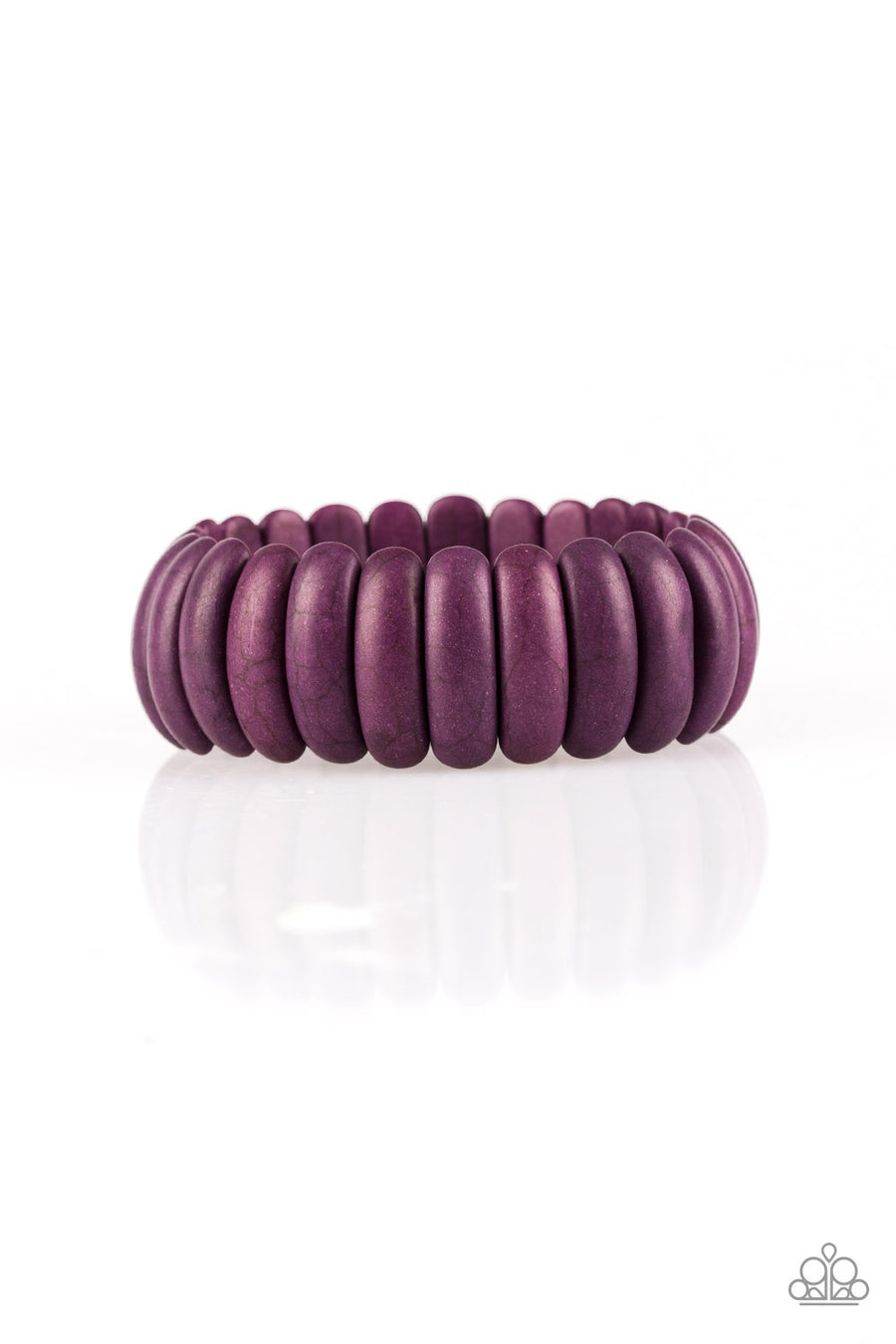 Peacefully Primal - Purple Stretch Bracelet - Paparazzi Accessories