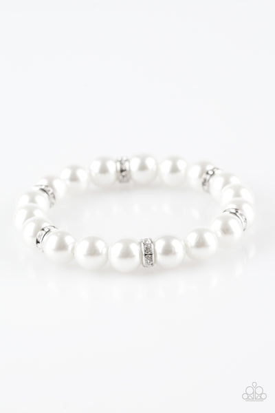 Exquisitely Elite - White Pearl Bracelet   - Paparazzi Accessories