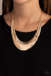 Feast Or Famine - Gold Crescent Necklace- Paparazzi Accessories