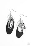 Ambitious Allure - Black & Silver Earrings- Paparrazi Accessories