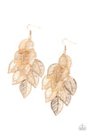 Limitlessly Leafy - Gold Leaf Earrings- Paparrazi Accessories