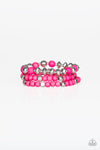 Mountain Artist - Pink & Silver Bracelet-Paparrazi Accessories