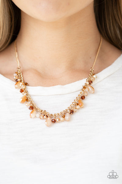 Courageously Catwalk - Gold Bead Necklace - Paparazzi Accessories