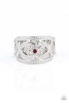 Sweetly Sweetheart  - Red Rhinestone Ring - Paparazzi Accessories