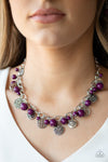 Guru Garden  Purple Beads & Silver Charms Necklace - Paparazzi Accessories