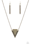 Ancient Arrow - Brass Necklace - Paparazzi Accessories