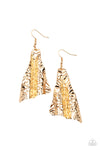 How FLARE You! - Gold Flare Earrings- Paparrazi Accessories