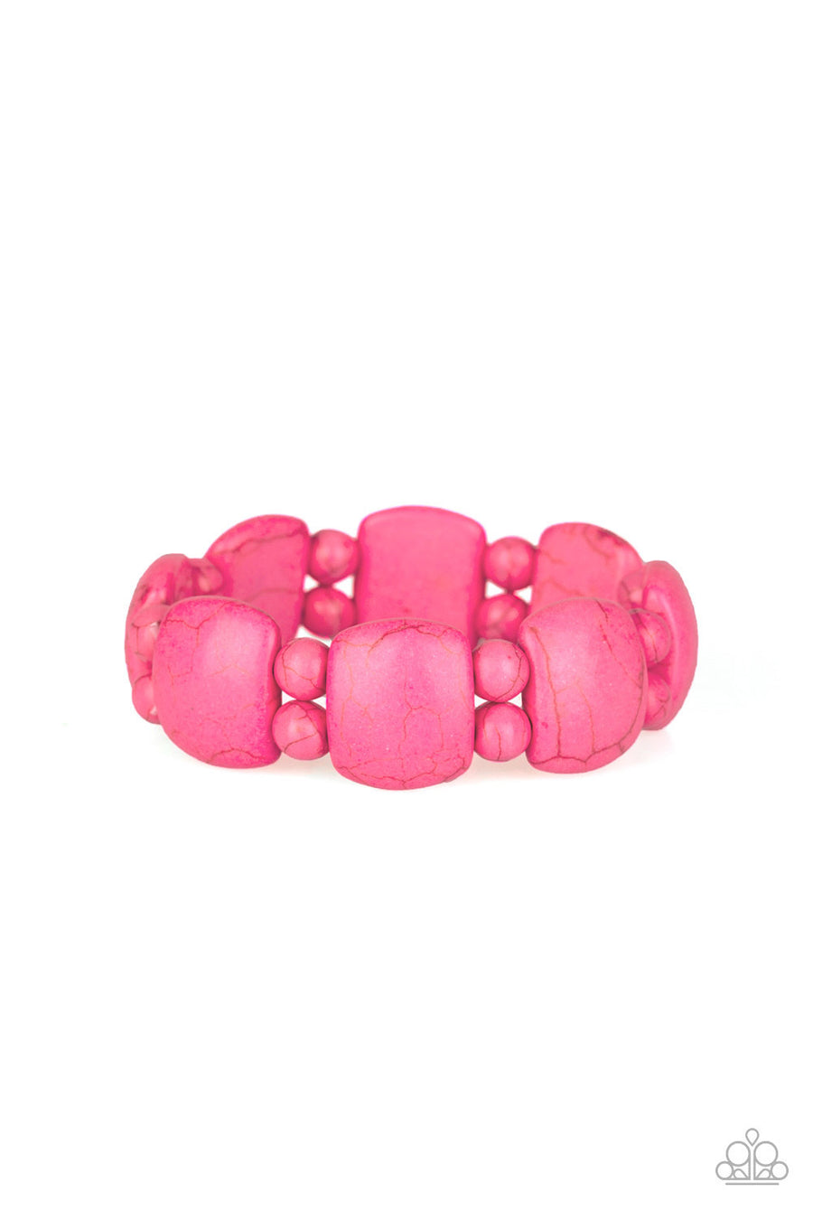 Dont Be So NOMADIC! - Pink Stone Stretch Bracelet- Paparazzi Accessories