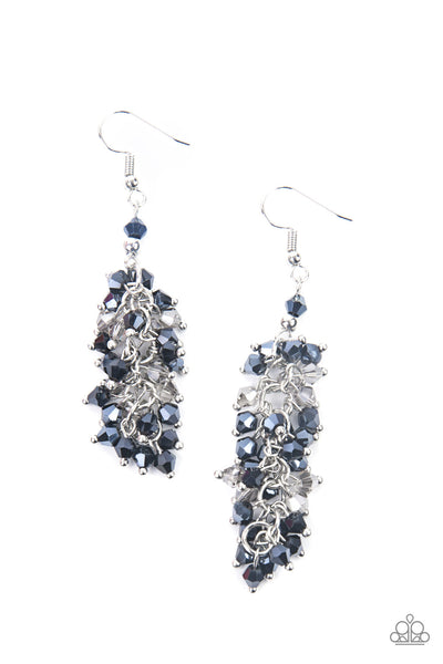 Celestial Chandeliers - Blue Crystal-Like Earrings- Paparrazi Accessories