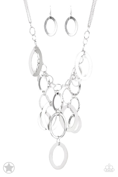 A Silver Spell- Silver Link Cascade Necklace - Blockbuster- Paparazzi Accessories