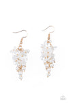 Bountiful Bouquets - Gold & White Pearl Earrings- Paparrazi Accessories