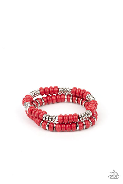 Desert Rainbow  - Red Stretch Bracelet- Paparazzi Accessories