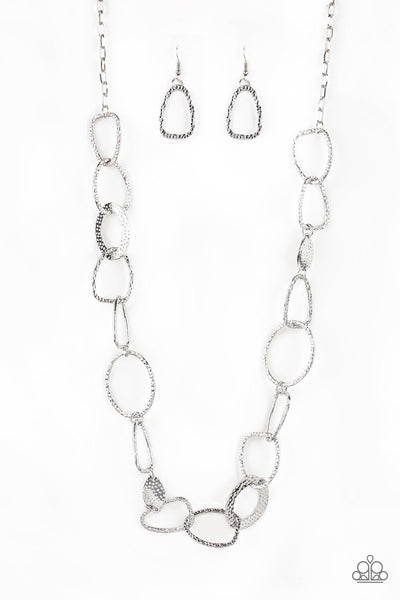 Metro Nouveau - Silver Ring Necklace- Paparazzi Accessories