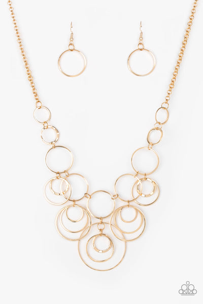 Break The Cycle - Gold Ring Necklace- Paparrazi Accessories