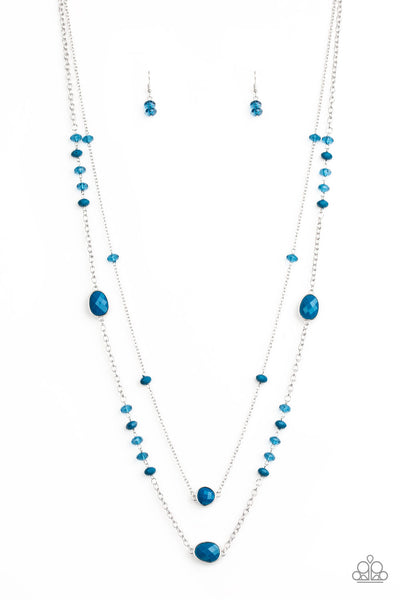 Dazzle The Crowd  Blue Gemstone Necklace - Paparazzi Accessories