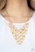 Net Result- Gold Textured Ring Necklace - Paparazzi Accessories