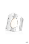 Casual Canyoneer - White Cuff Bracelet- Paparrazi Accessories