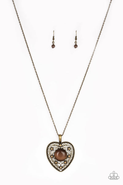 One Heart - Brass Heart Necklace - Paparazzi Accessories