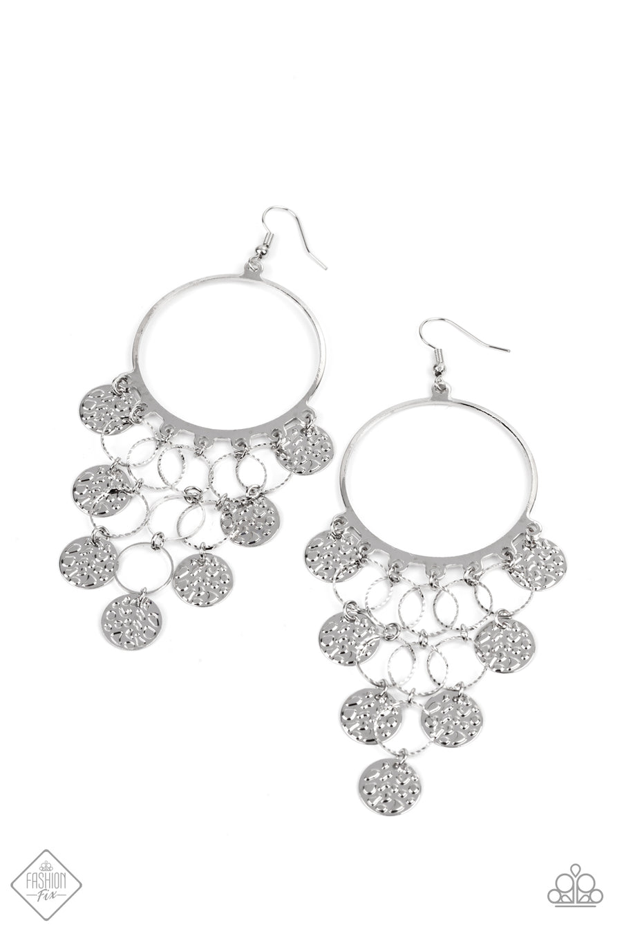 All CHIME High - Silver Hammered Earrings- Paparrazi Accessories