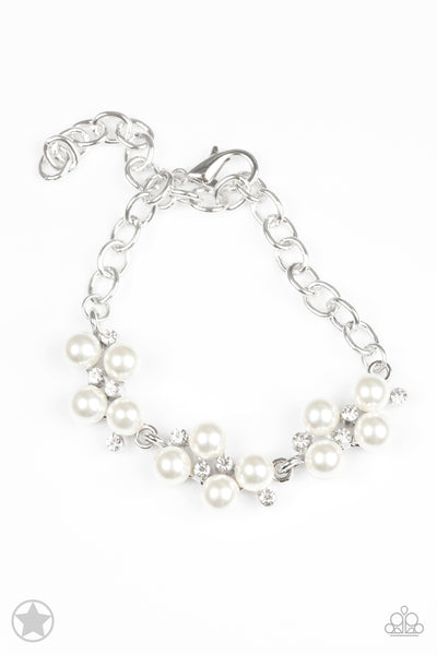 I Do - White Pearl & Rhinestone Bracelet- Blockbuster - Paparazzi Accessories