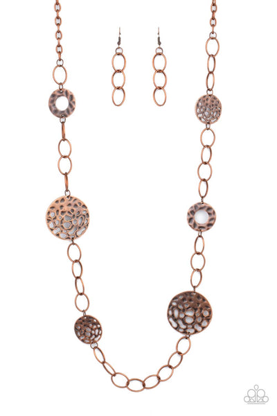 HOLEY Relic - Copper Hoop Necklace- Paparrazi Accessories