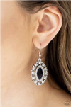 Long May She Reign - Black & Rhinestone Earrings- Paparazzi Accessories