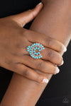 Trendy Talisman - Copper & Blue Turquoise Ring - Paparazzi Accessories