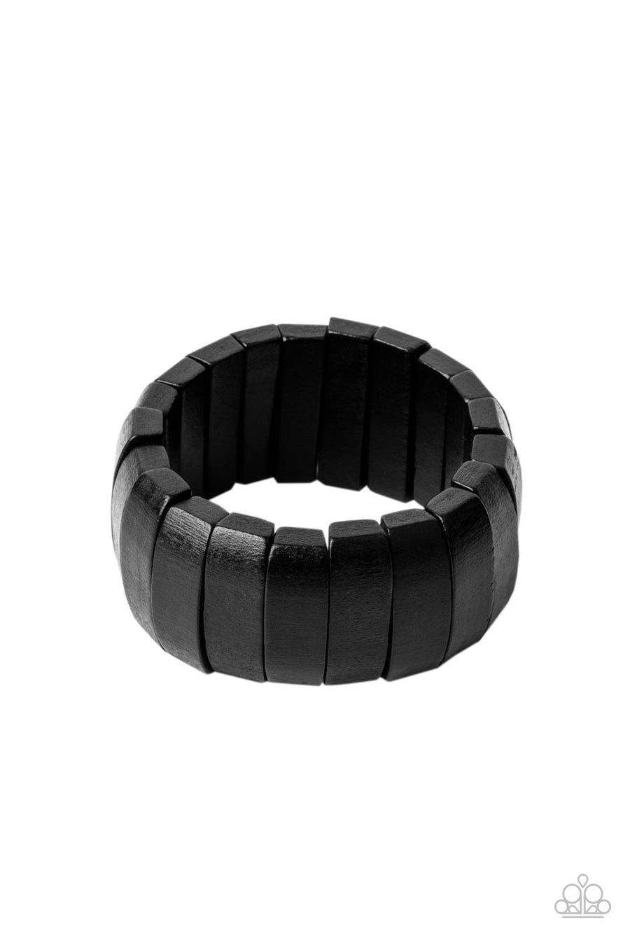 Raise The BARBADOS - Black Wood Stretch Bracelet-Paparrazi Accessories