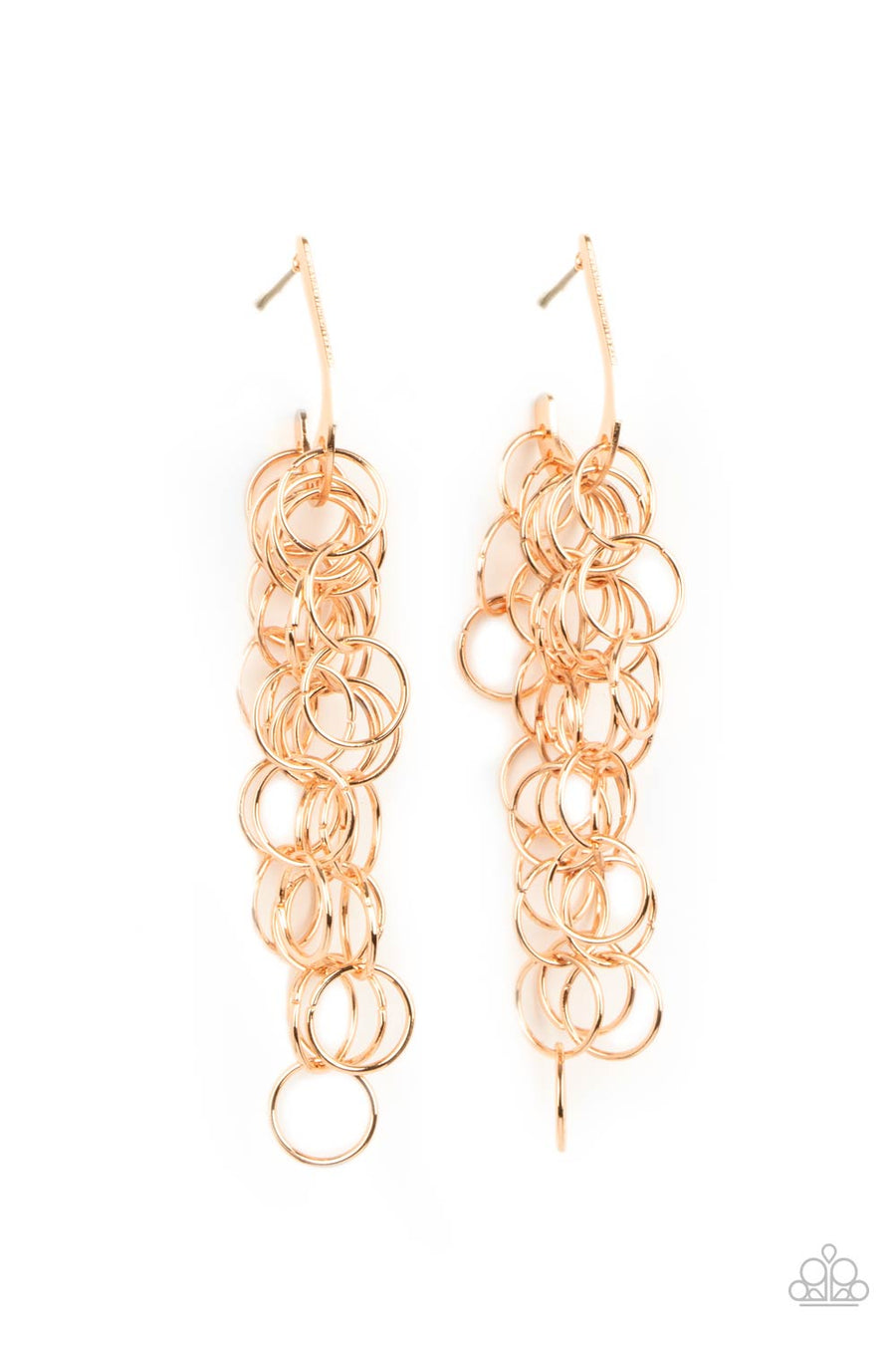 Long Live The Rebels - Gold Link Cascade Earrings- Paparrazi Accessories