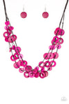 Wonderfully  Walla Walla - Pink Wood Bead Necklace - Paparazzi Accessories