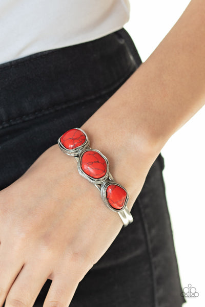 Stone Shop - Red Stone Bracelet  - Paparazzi Accessories