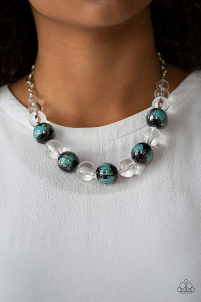 Torrid Tide- Blue Glass Bead Necklace - Paparazzi Accessories