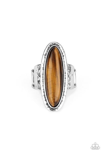 Stone Mystic  -  Brown Tiger Eye Ring - Paparazzi Accessories