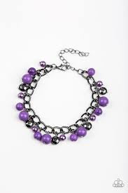 Hold My Drink - Purple Beaded Bracelet- Paparazzi Accessories