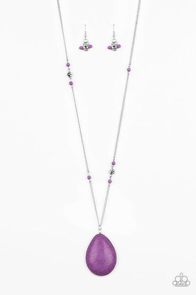Desert Meadow  - Purple Stone Necklace - Paparazzi Accessories