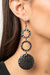 Blooming Baubles  - Black Hammered Gunmetal Earrings Paparazzi Accessories