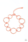 Ring Up The Curtain - Copper Hoop Bracelet - Paparazzi Accessories