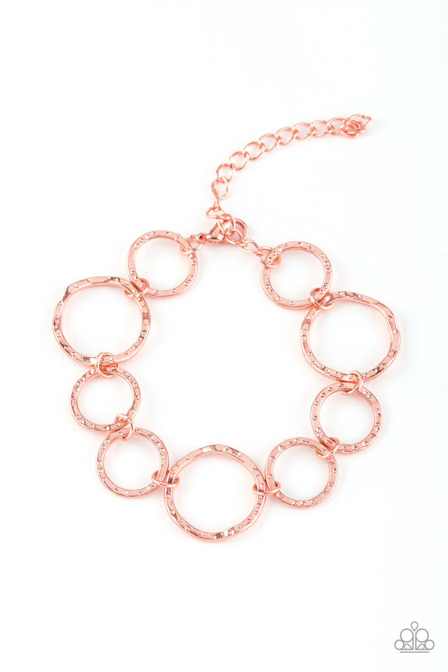 Ring Up The Curtain - Copper Hoop Bracelet - Paparazzi Accessories