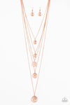 Medallion Marvel - Copper Multi Chain Necklace - Paparazzi Accessories