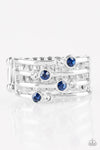 Sparkle Showdown - Blue Rhinestone  Ring - Paparazzi Accessories